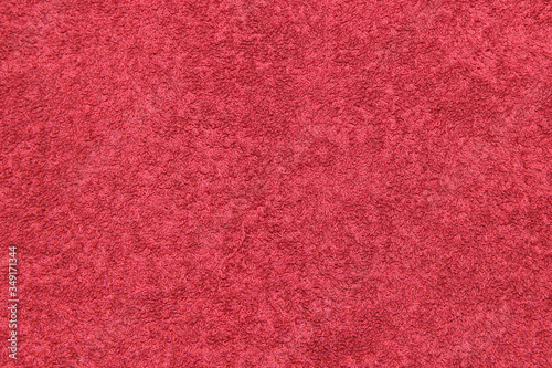 Canvas Print Texture of a red terry fabric