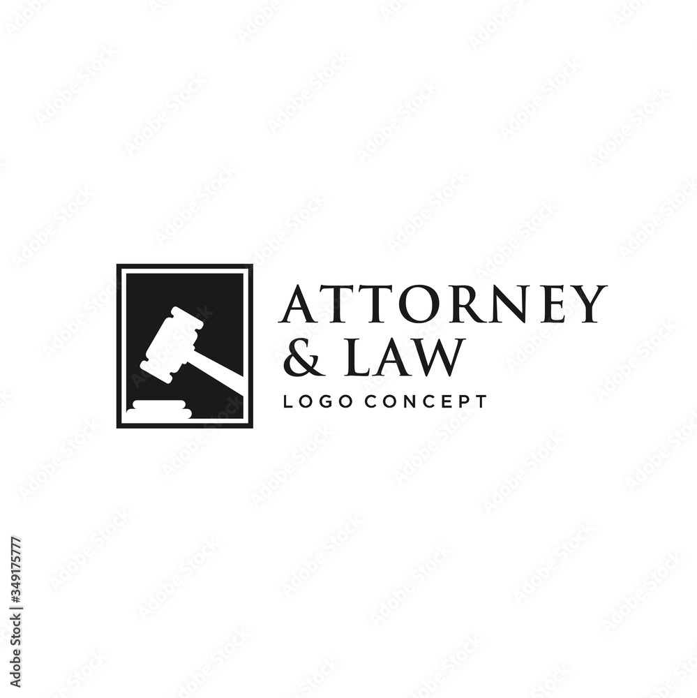 attorney and law logo concept inspiration with flat design style, vector illustration template.