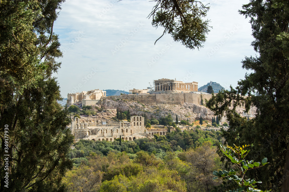 Panorama of Athens with Acropolis Palace, Greece.