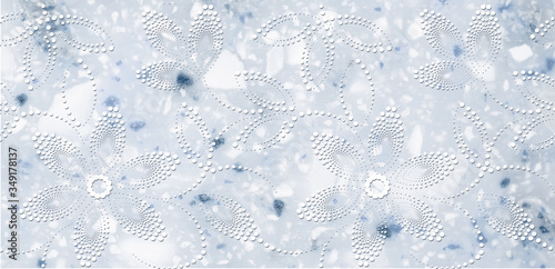 water drops background, Flowers on the old white wall background