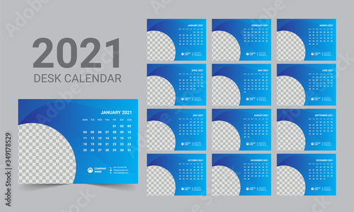Desk Calendar 2021 Template
