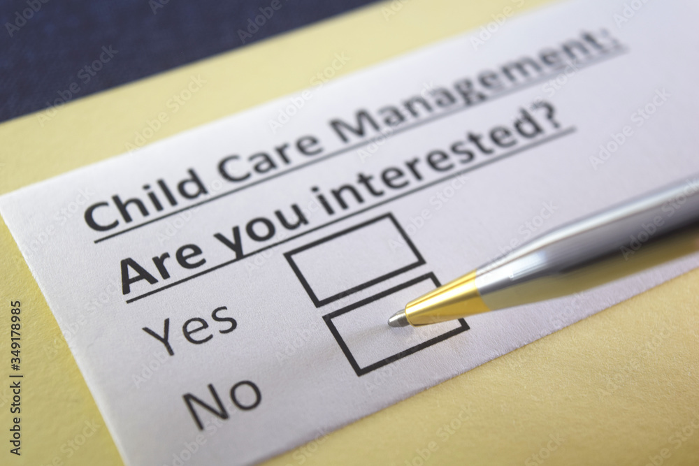 One person is answering question about child care management.