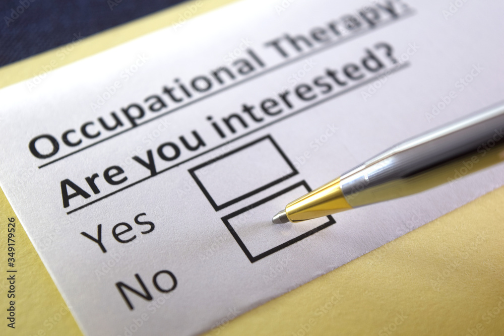 One person is answering question about occupational therapy. One person is answering question about occupational therapy.