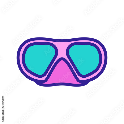 oval protective diving glasses with nose bridge icon vector. oval protective diving glasses with nose bridge sign. color symbol illustration