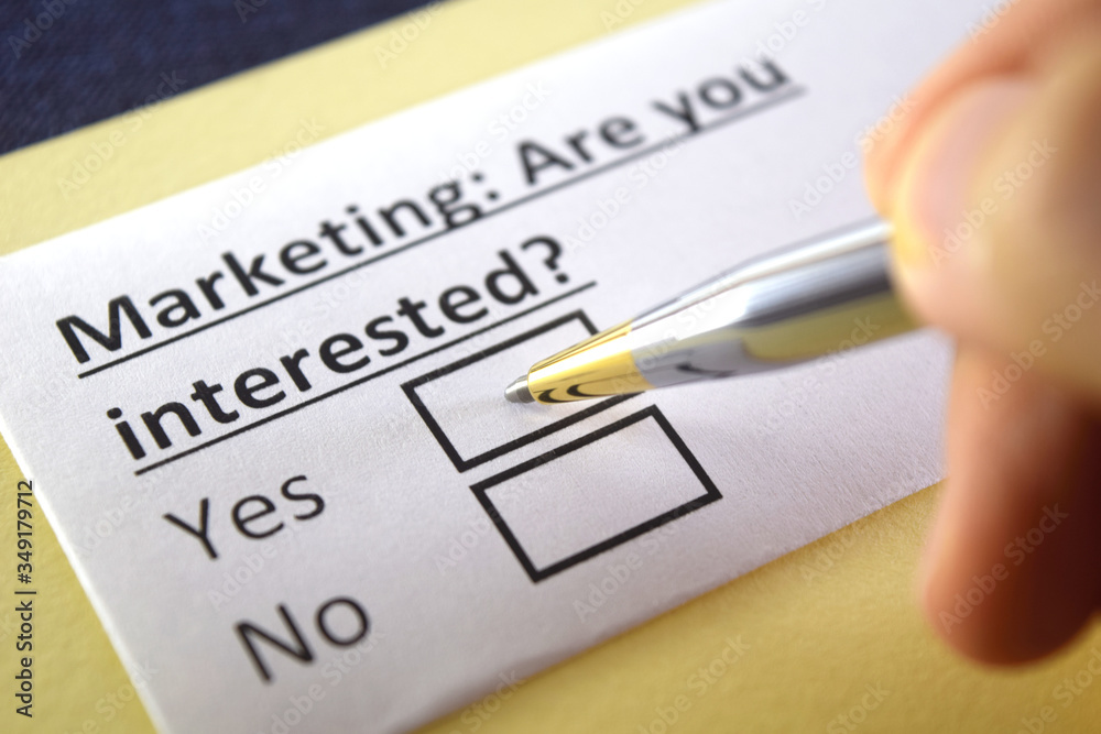 One person is answering question about marketing. One person is answering question about marketing.