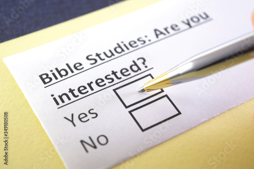 One person is answering question about bible studies.