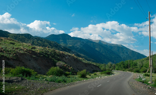 Steppe of Mount Kazakhstnvn hill road