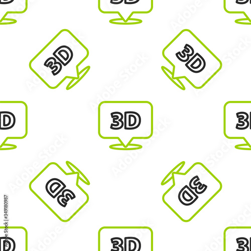 Line Speech bubble with text 3D icon isolated seamless pattern on white background. Vector