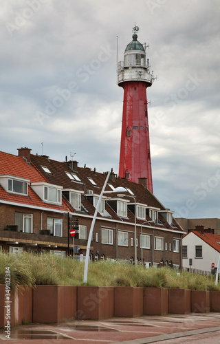 Lighthouse at Strandweg Boulevard. Scheveningen districts. Hague (Den Haag). South Holland. Netherlands