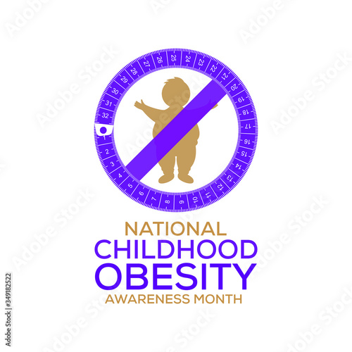 Vector illustration on the theme of National Childhood Obesity awareness month observed each year during September.