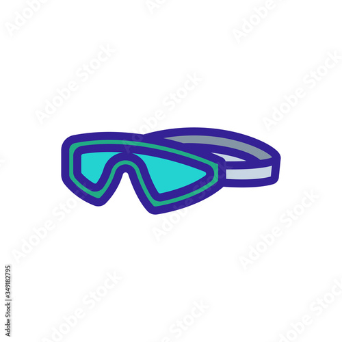 swimming goggles with strap icon vector. swimming goggles with strap sign. color symbol illustration