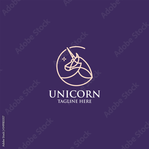 unicorn logo icon vector isolated