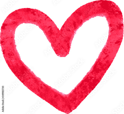 Red heart shape. Icon design. Happy valentines day. illustration on white background.