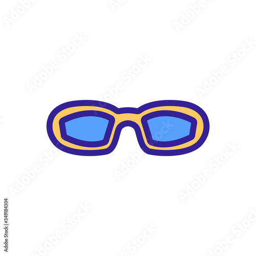 almond-shaped swimming glasses icon vector. almond-shaped swimming glasses sign. color symbol illustration