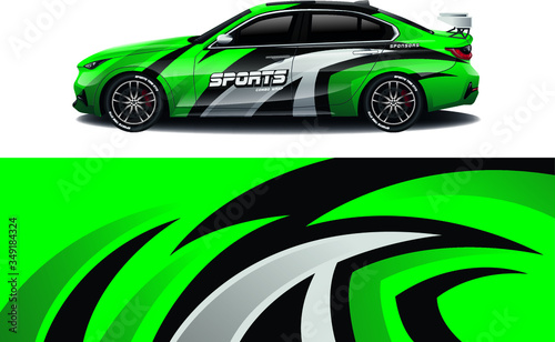 sport car decal wrap design vector