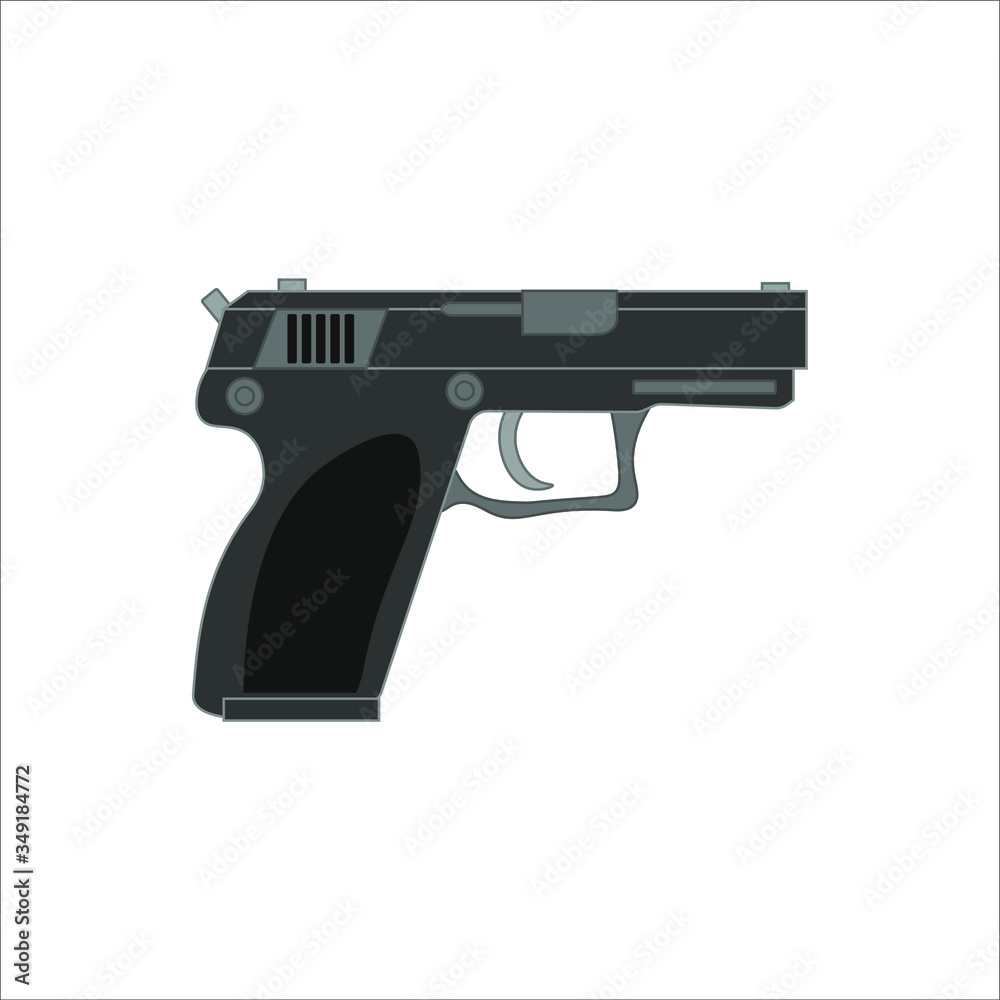 police pistol. Illustration for web and mobile design.