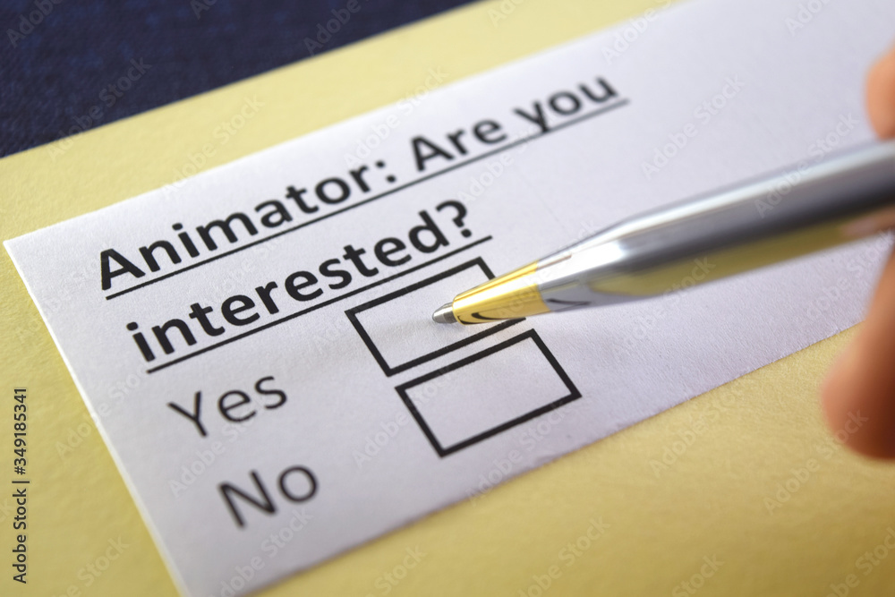 One person is answering question about animator. One person is answering question about animator.