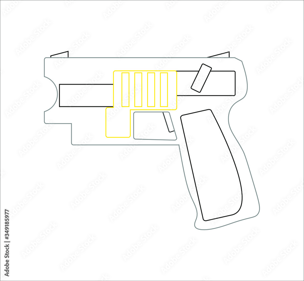 police taser pistol. Illustration for web and mobile design. police taser pistol. Illustration for web and mobile design.