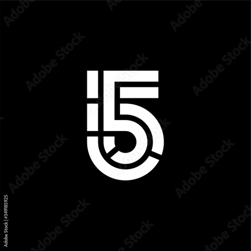 Vector Double Line Cuts Logo Number 5