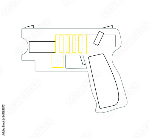 police taser pistol. Illustration for web and mobile design.