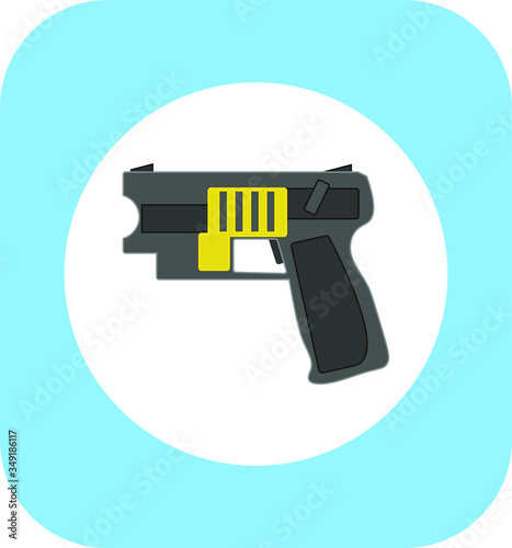 police taser pistol. Illustration for web and mobile design.