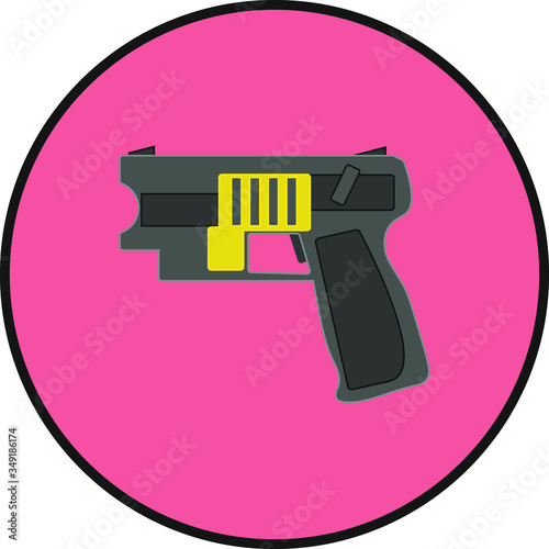 police taser pistol. Illustration for web and mobile design.