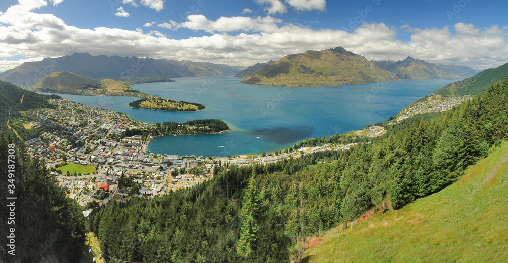 Queenstown, New Zealand aerial  view of city