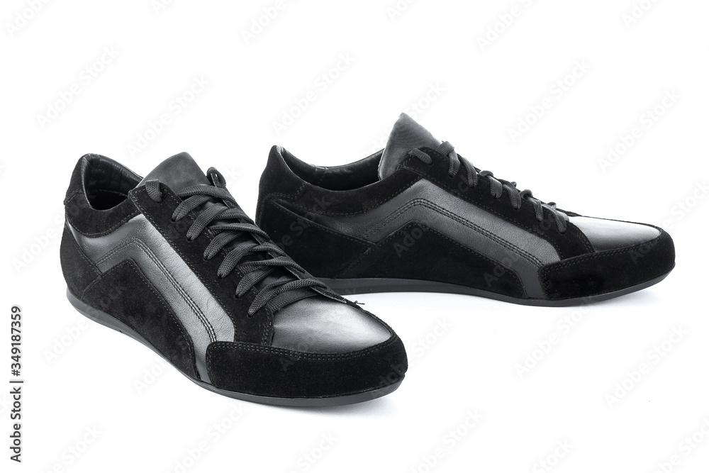 Black men shoes on white background isolated Black men shoes on white background isolated