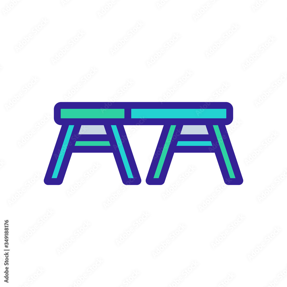 wooden bench without back icon vector. wooden bench without back sign. color symbol illustration wooden bench without back icon vector. wooden bench without back sign. color symbol illustration