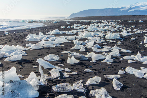Ice on a beach, diamond beach, iceland