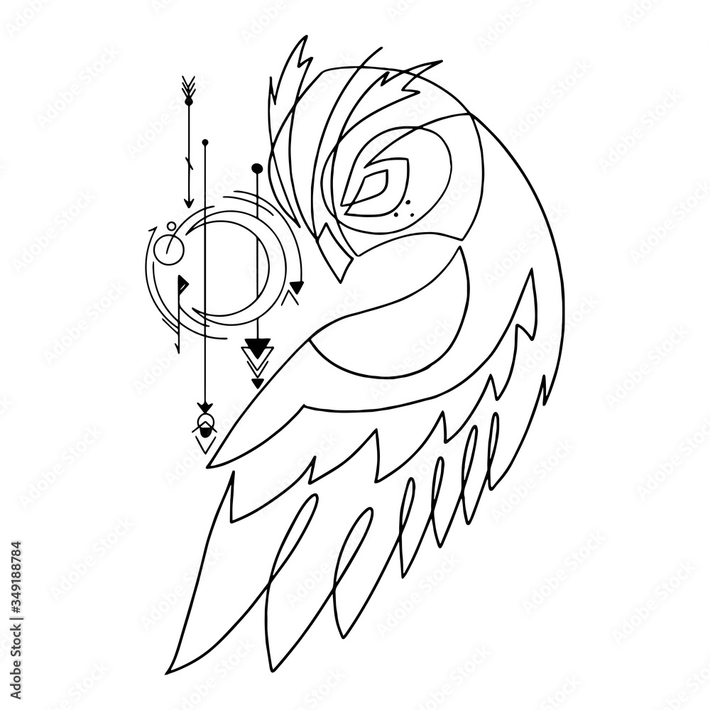 Owl tattoo template Owl tattoo vector illustration Stock Vector Owl tattoo template Owl tattoo vector illustration Stock Vector