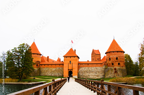 Trakai castle view, red castle, Lithuania 