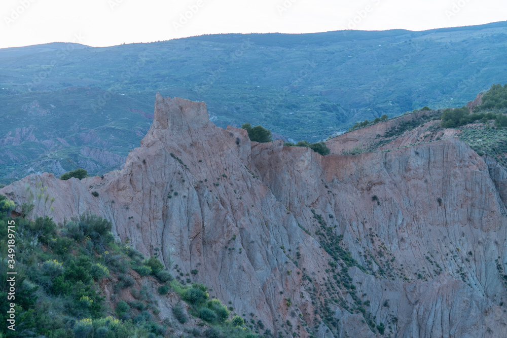 mountainous landscape with badlands in southern Spain