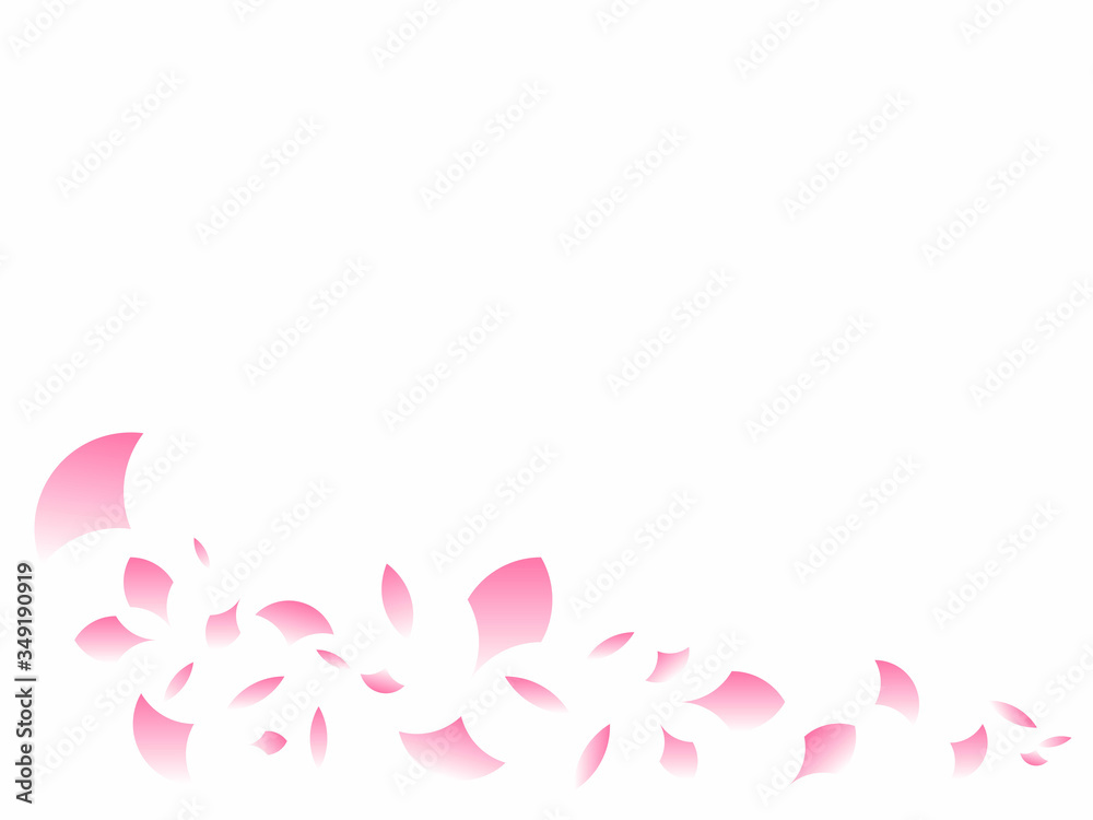 白背景のピンクの花びら