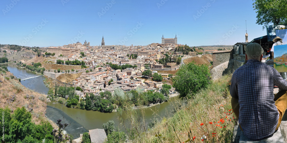 Panoramic view of Toledo from the Ronda of Toledo