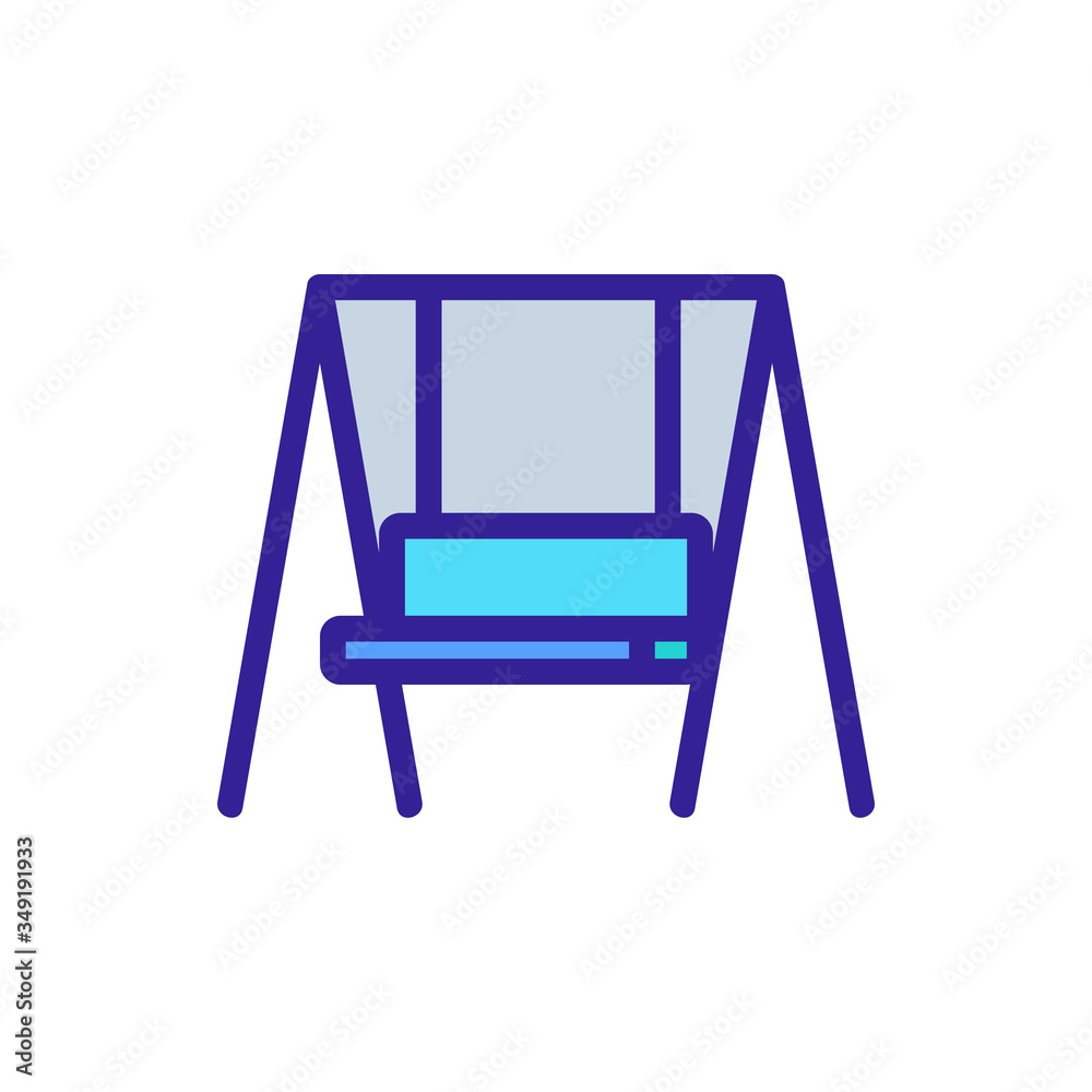 hanging swing bench icon vector. hanging swing bench sign. color symbol illustration hanging swing bench icon vector. hanging swing bench sign. color symbol illustration