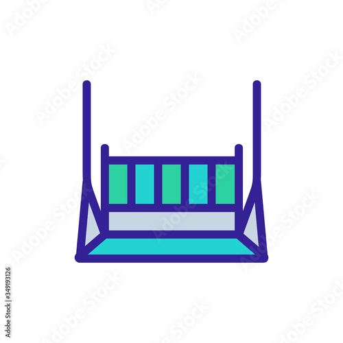 hanging wooden swing icon vector. hanging wooden swing sign. color symbol illustration