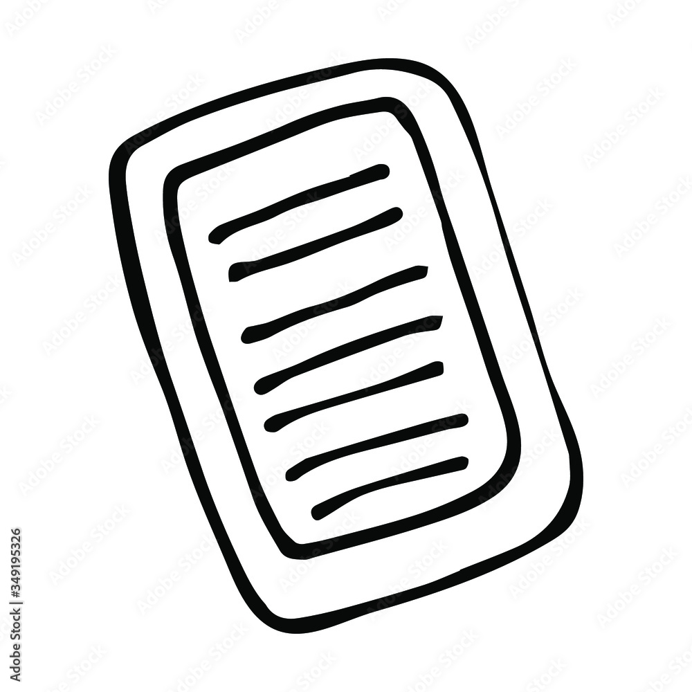sketch simple e-book on a white background sketch simple e-book on a white background