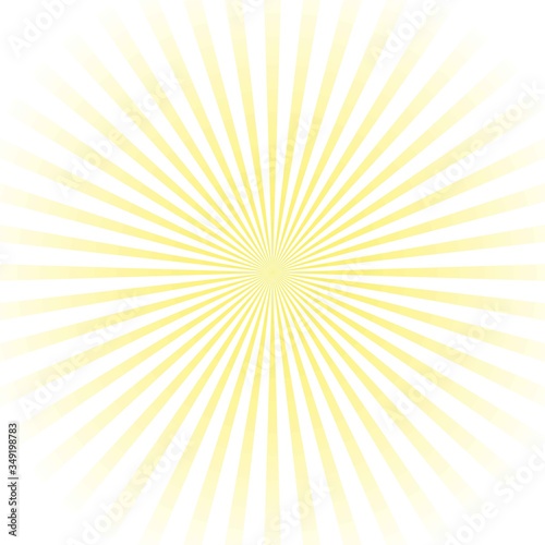 Sunlight rays horizontal background. Bright yellow color burst background.