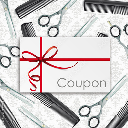 Scissors Comb Ornaments Wallpaper Coupon