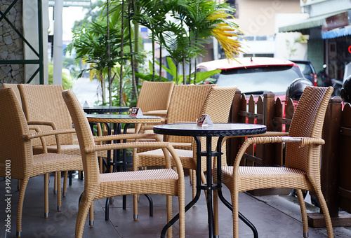 outdoor cafe tables and chairs © Fuadi