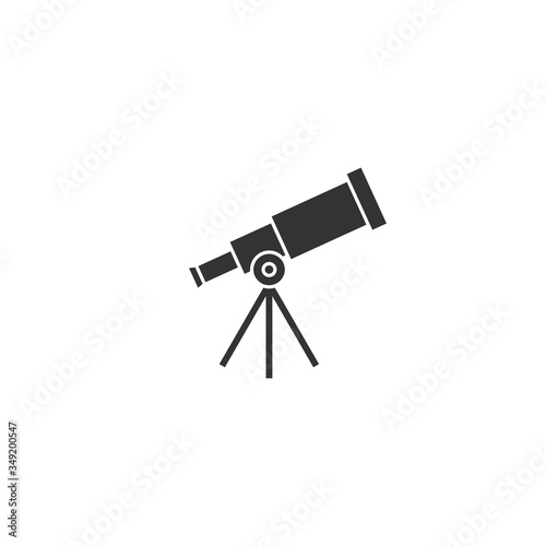Telescope on tripod. Science, searching, looking symbol.