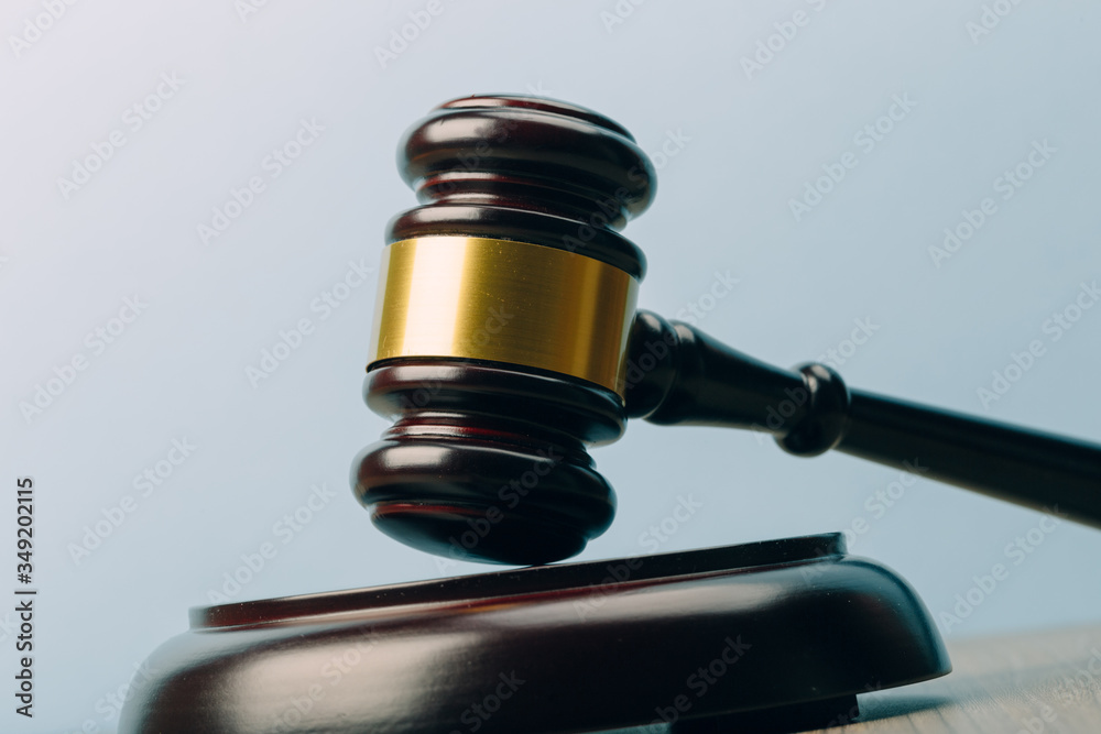 Judge Gavel on a wooden table. The concept of law. sentence, justice