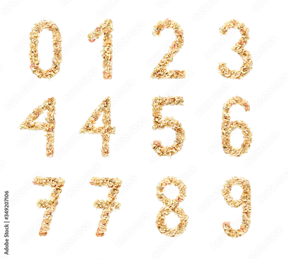 Digits made from Pencil Shavings Digits made from Pencil Shavings