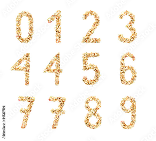 Digits made from Pencil Shavings