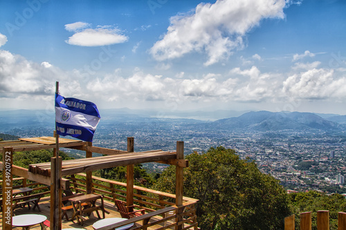 View of the capital of El Salvador - San Salvador, Central America photo