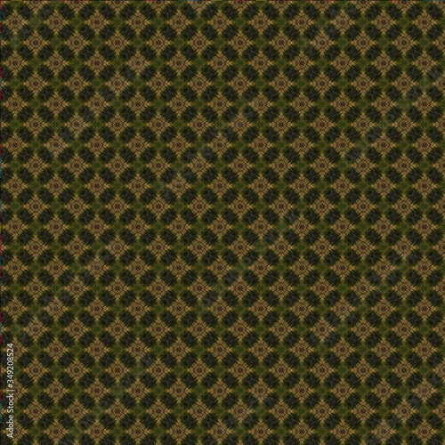seamless green pattern with stars and circles