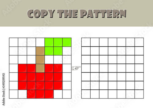 pixel art, fun activity pages for preschool and kindergarten, Color Visual Motor and Visual Spatial activity,  Visual perception worksheet, coloring page