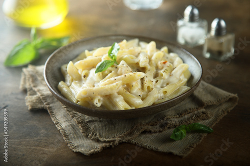 Wall Mural Creamy pasta with black pepper