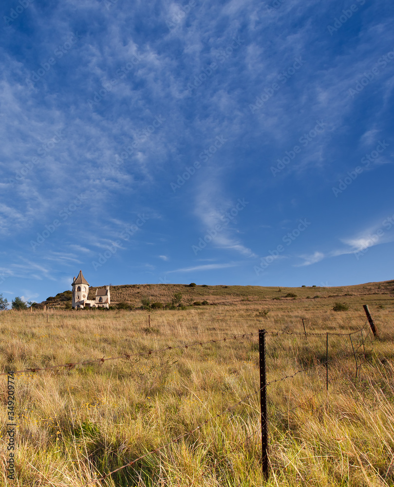 farmland landscape with wispy clouds outside Clarence, Free State, South Africa farmland landscape with wispy clouds outside Clarence, Free State, South Africa